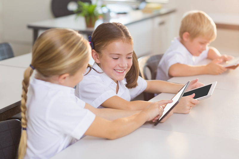 Students using tablets