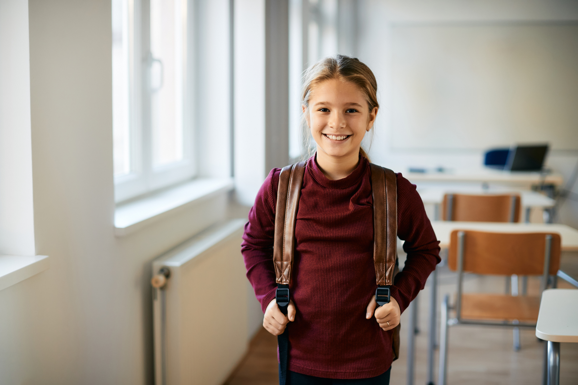 Happy schoolgirl