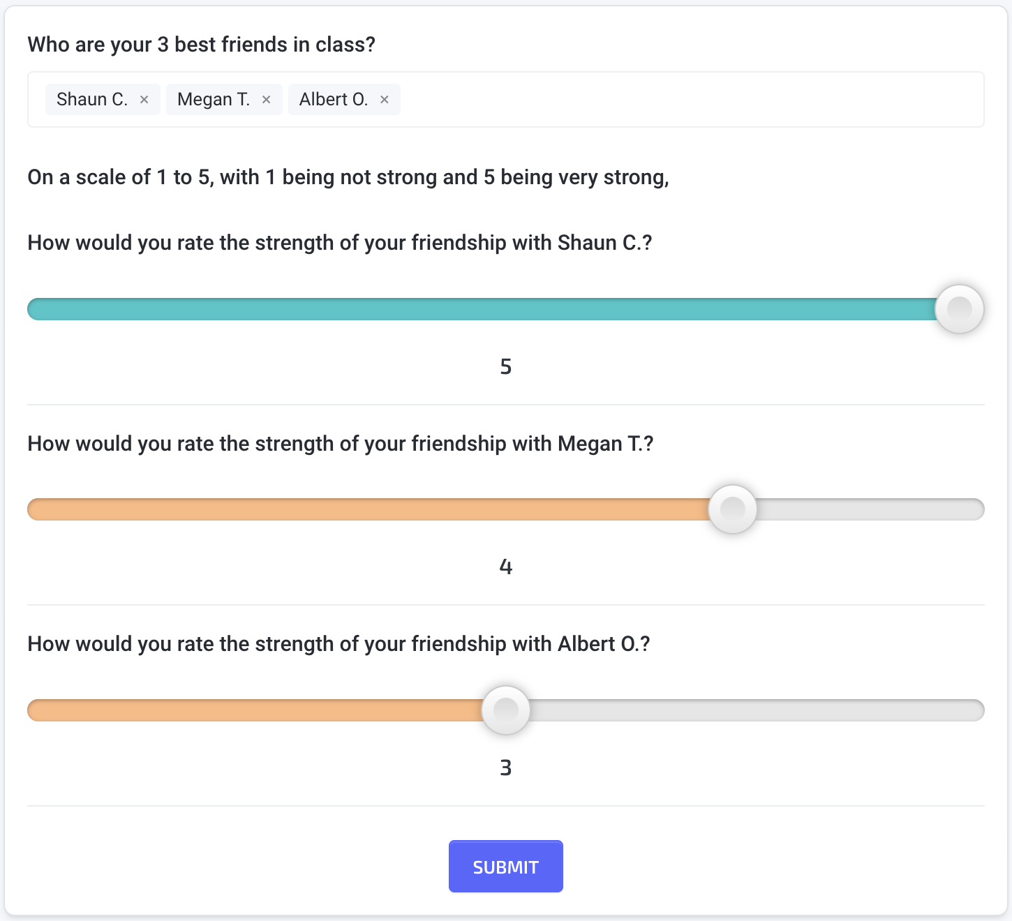 Friendship Survey