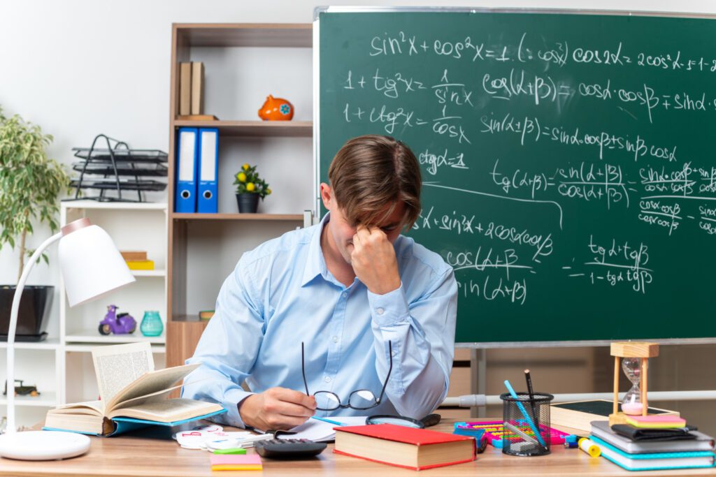 Male Teacher Stressed