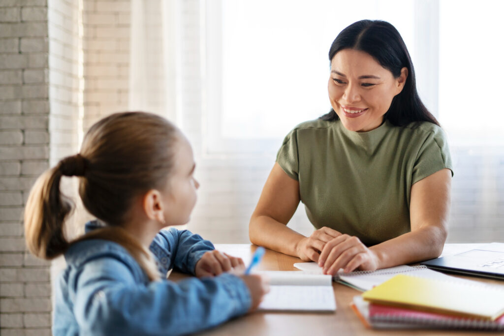 Female counsellor with student